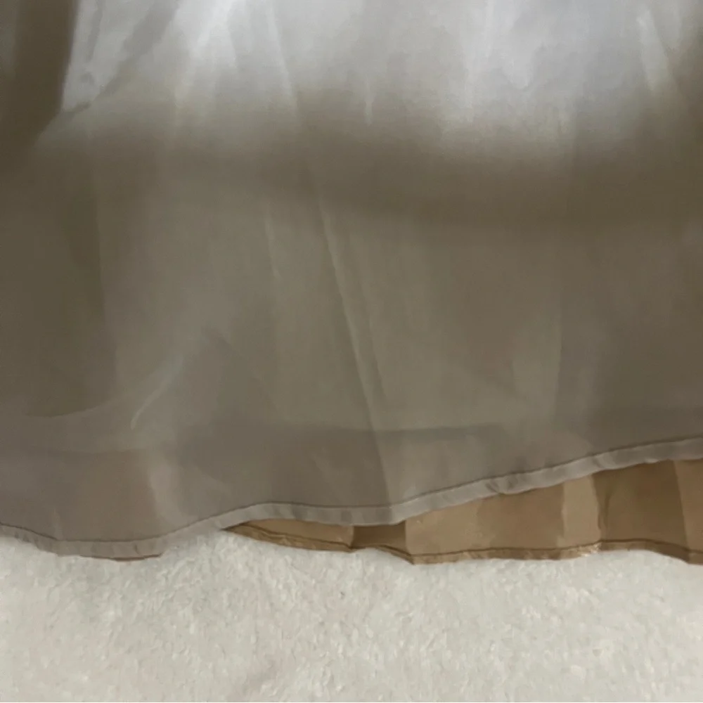 Coldwater Creek NWT Silk Floral Embroidered Skirt Gold Taupe Boho Fairycore